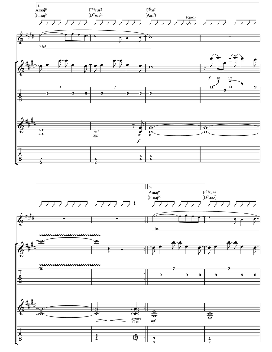 AKA... What A Life! AKA... What A Life! Guitar Tablature scores gallery preview page 3