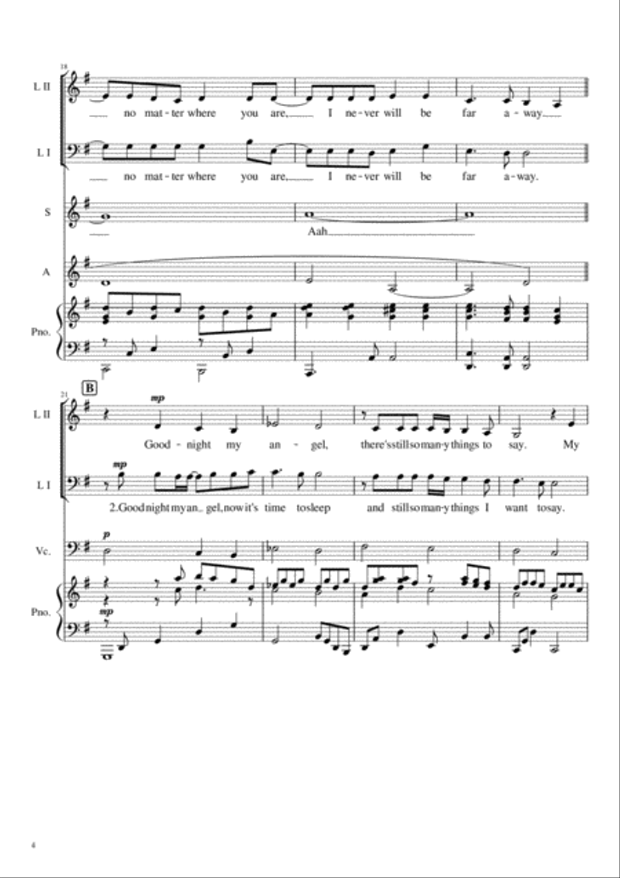 Lullabye (Goodnight, My Angel) SSA scores gallery preview page 5