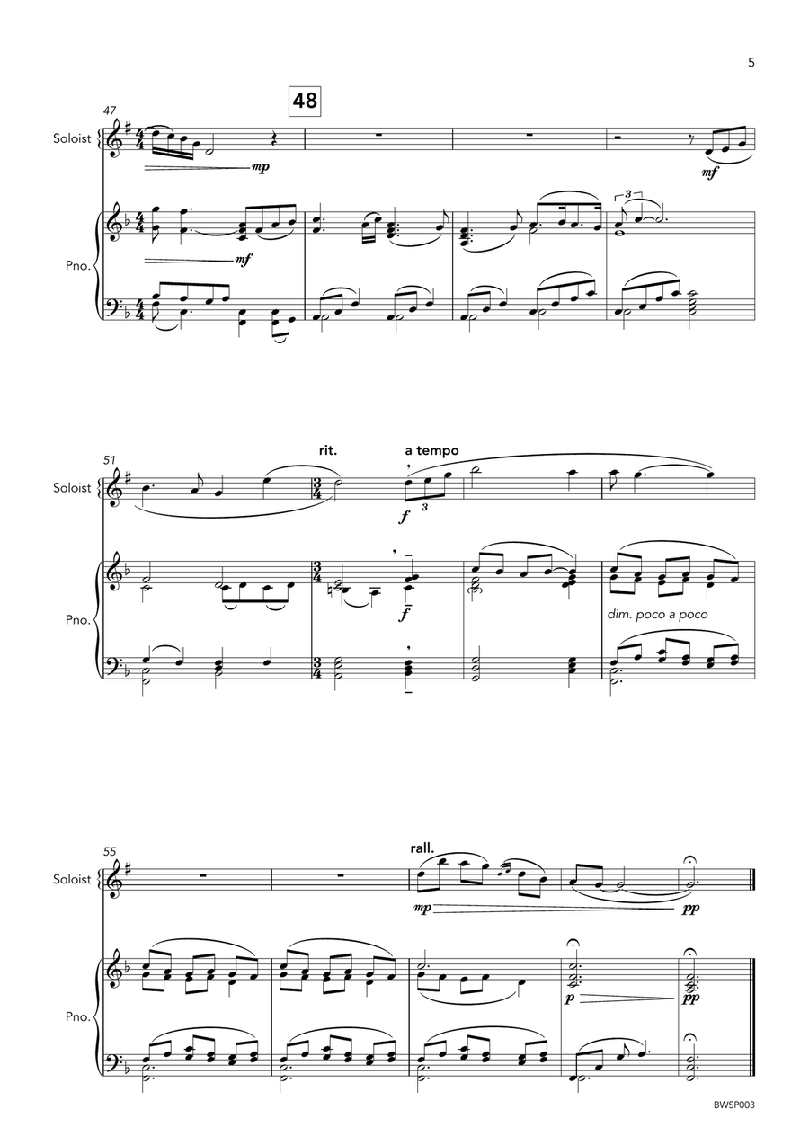 How Can I Keep From Singing? (Cornet/Trumpet Solo with Piano) Small Ensemble scores gallery preview page 5