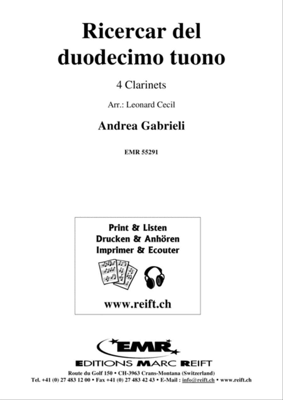 Ricercar del duodecimo tuono Clarinet Quartet scores gallery preview page 2