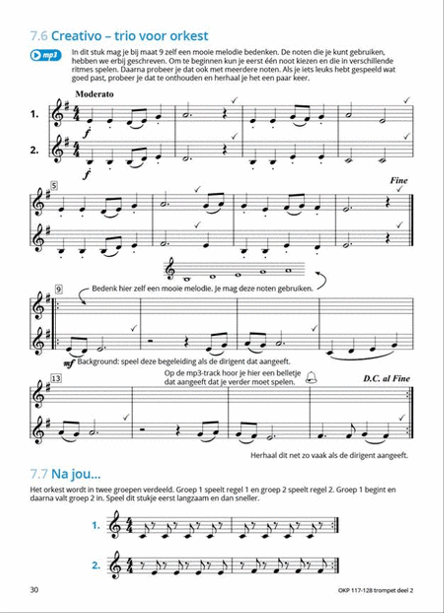 Samen Leren Samenspelen Vlaams Deel 2 Trumpet Solo scores gallery preview page 4