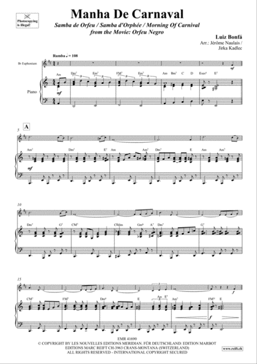 Manha De Carnaval Manha De Carnaval Euphonium scores gallery preview page 3