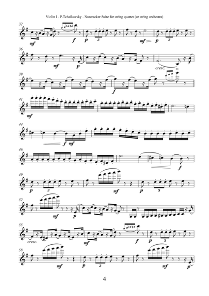P.Tchaikovsky - Nutcracker Suite for string quartet (or string orchestra)70 pages