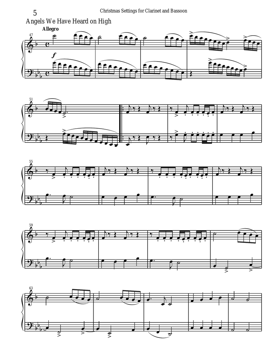 Christmas Settings for Clarinet and Bassoon Duet Woodwind Duet scores gallery preview page 6