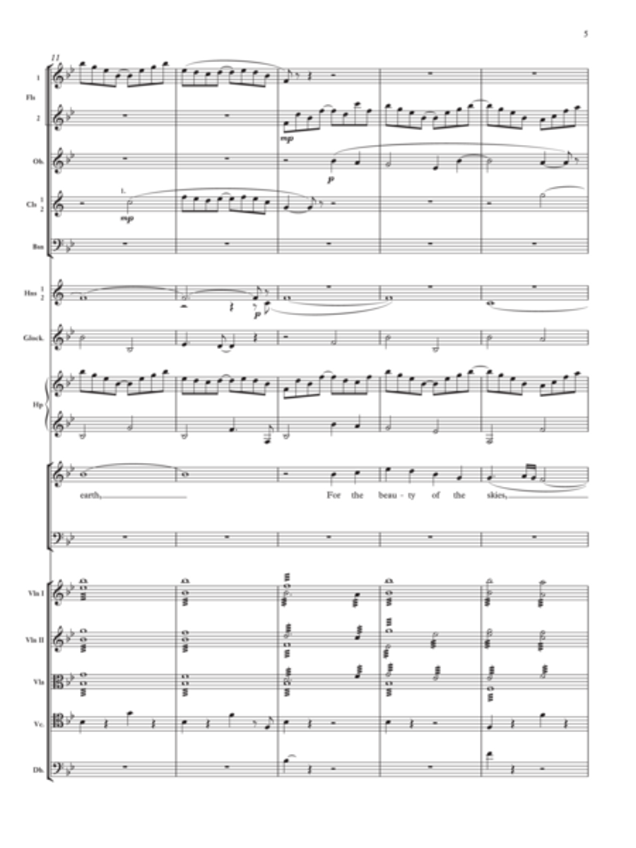 For the beauty of the earth TTBB scores gallery preview page 4
