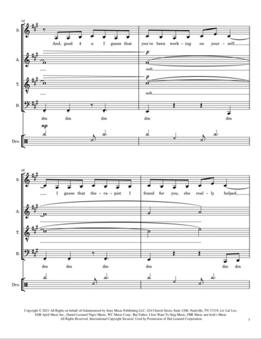 Good 4 U 4-Part scores gallery preview page 3