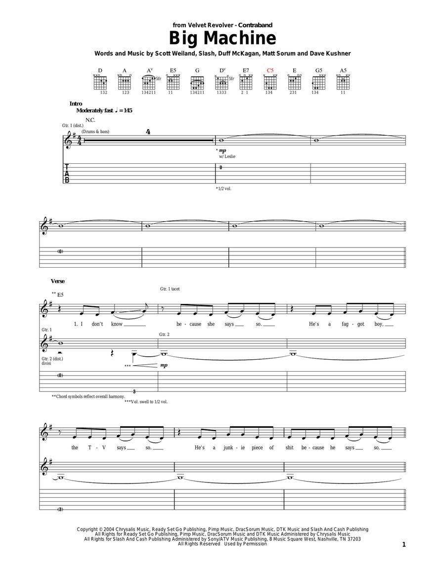 Big Machine Acoustic Guitar scores gallery preview page 1