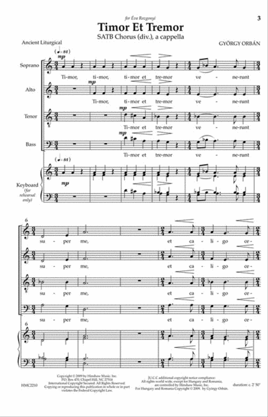 Timor et Tremor 4-Part scores gallery preview page 2