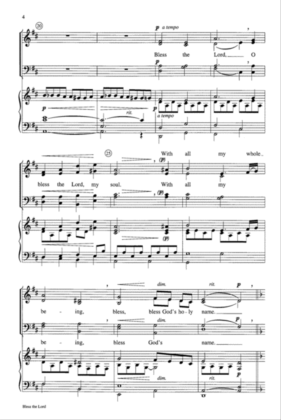 Bless the Lord 4-Part scores gallery preview page 4