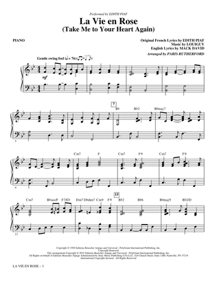 Book cover for La Vie En Rose (Take Me to Your Heart Again) (arr. Paris Rutherford) - Piano