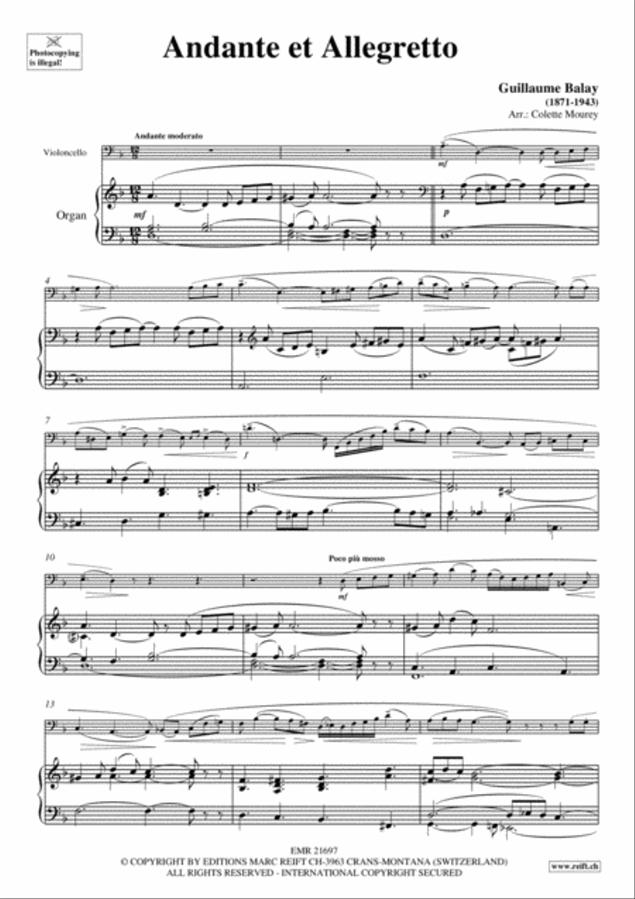 Andante et Allegretto Cello scores gallery preview page 3
