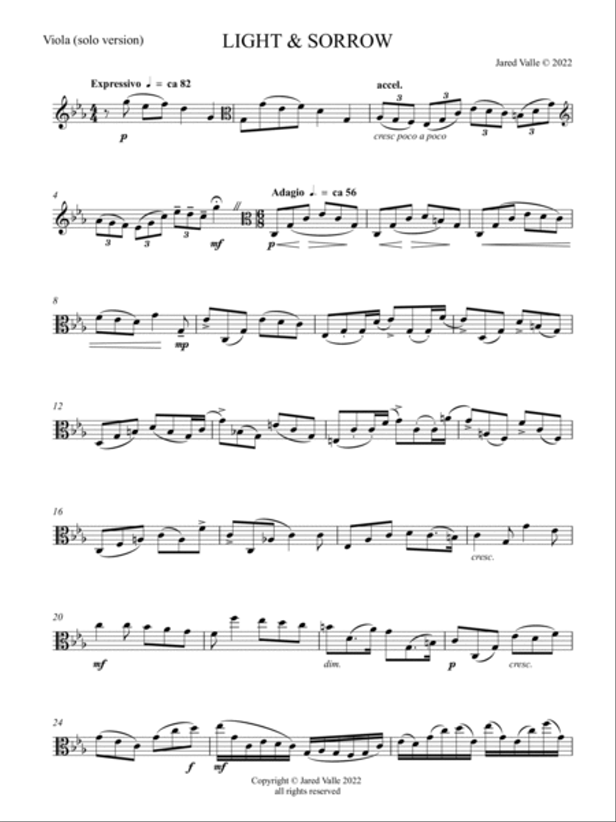 Light and sorrow Chamber Music scores gallery preview page 2