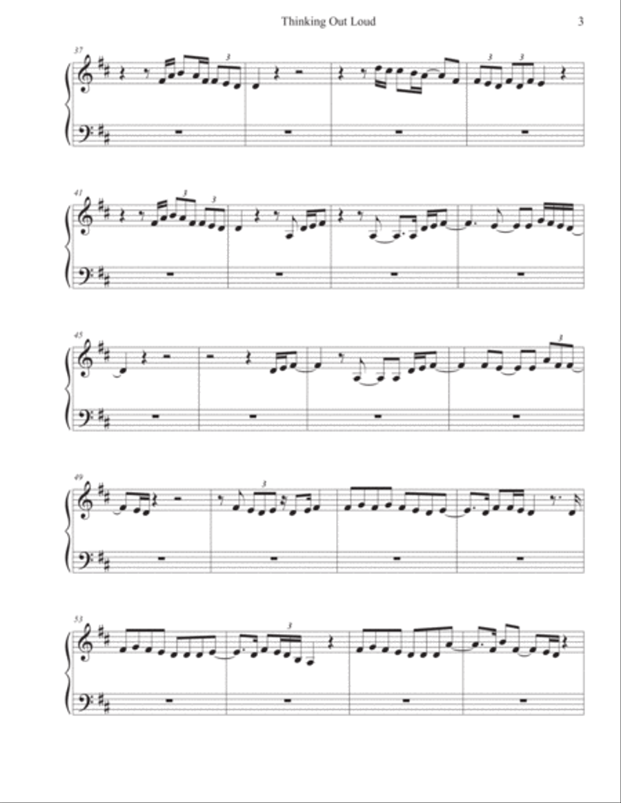 Thinking Out Loud Thinking Out Loud Easy Piano scores gallery preview page 3