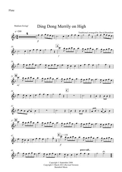 Ding Dong Merrily on High (Jazzy Style!) for Wind Quartet image number null