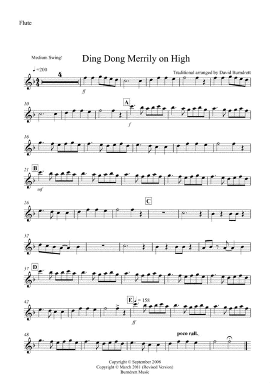 Ding Dong Merrily on High (Jazzy Style!) for Wind Quartet Ding Dong Merrily on High (Jazzy Style!) for Wind Quartet Woodwind Quartet scores gallery preview page 4