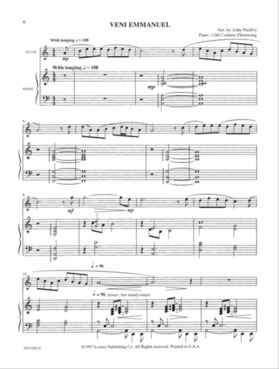 Contemporary Hymn Settings for Flute and Piano