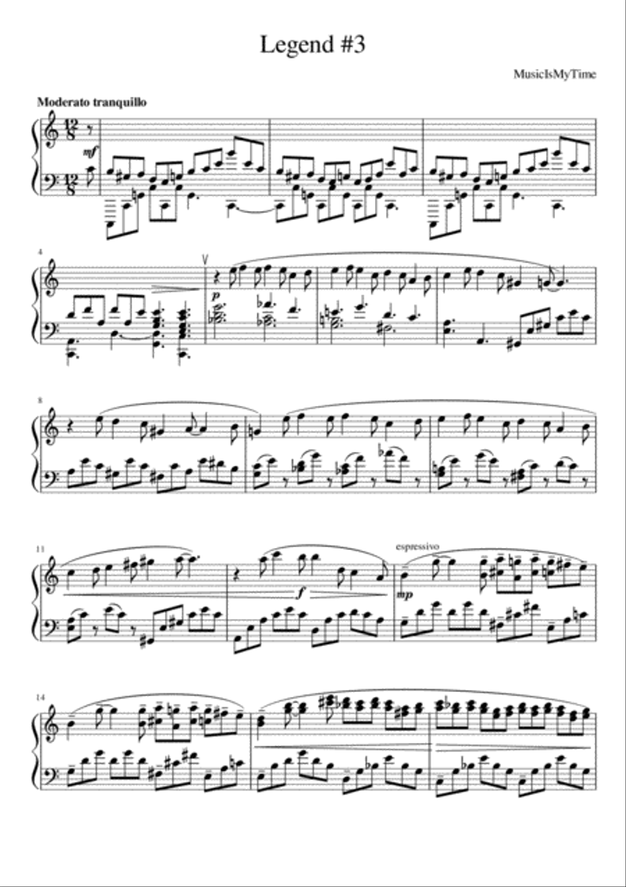 Legend №3 Legend №3 Piano Solo scores gallery preview page 1