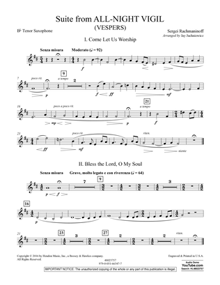 Suite from All-Night Vigil (Vespers) - Bb Tenor Saxophone