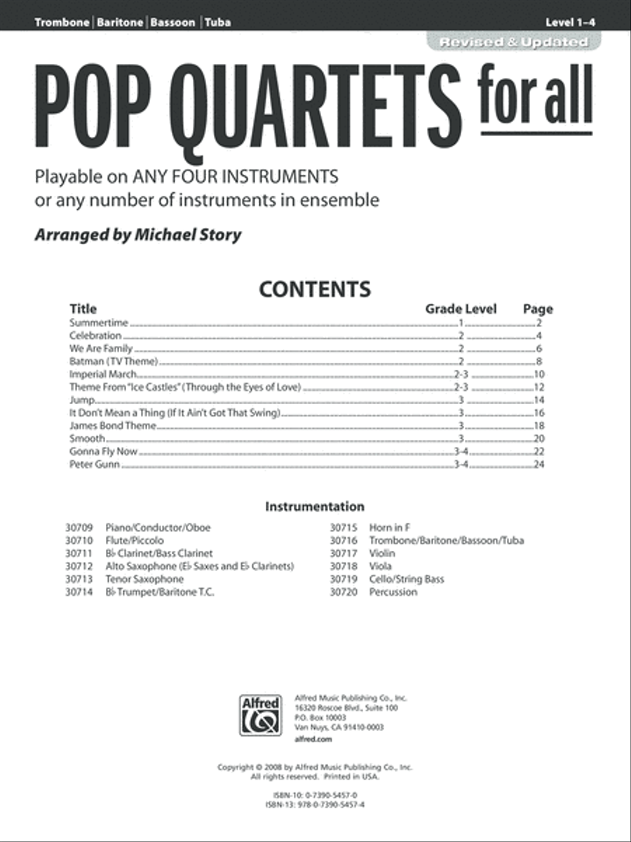 Pop Quartets for All Small Ensemble scores gallery preview page 2