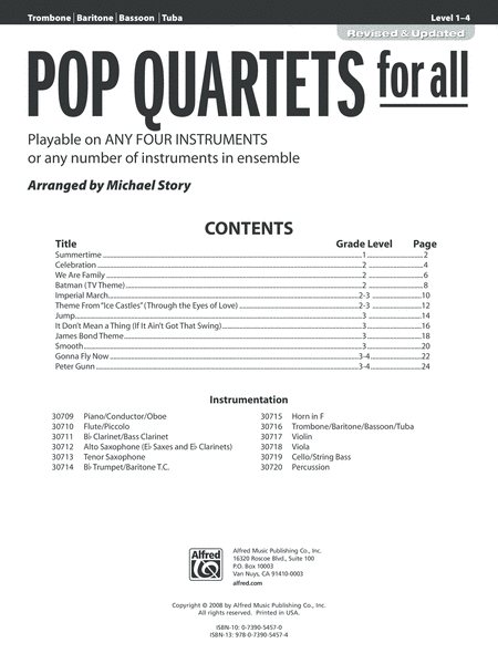 Pop Quartets for All