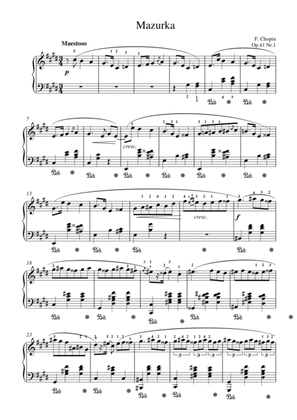 Chopin - Mazurka Op. 41 No.1 for piano solo