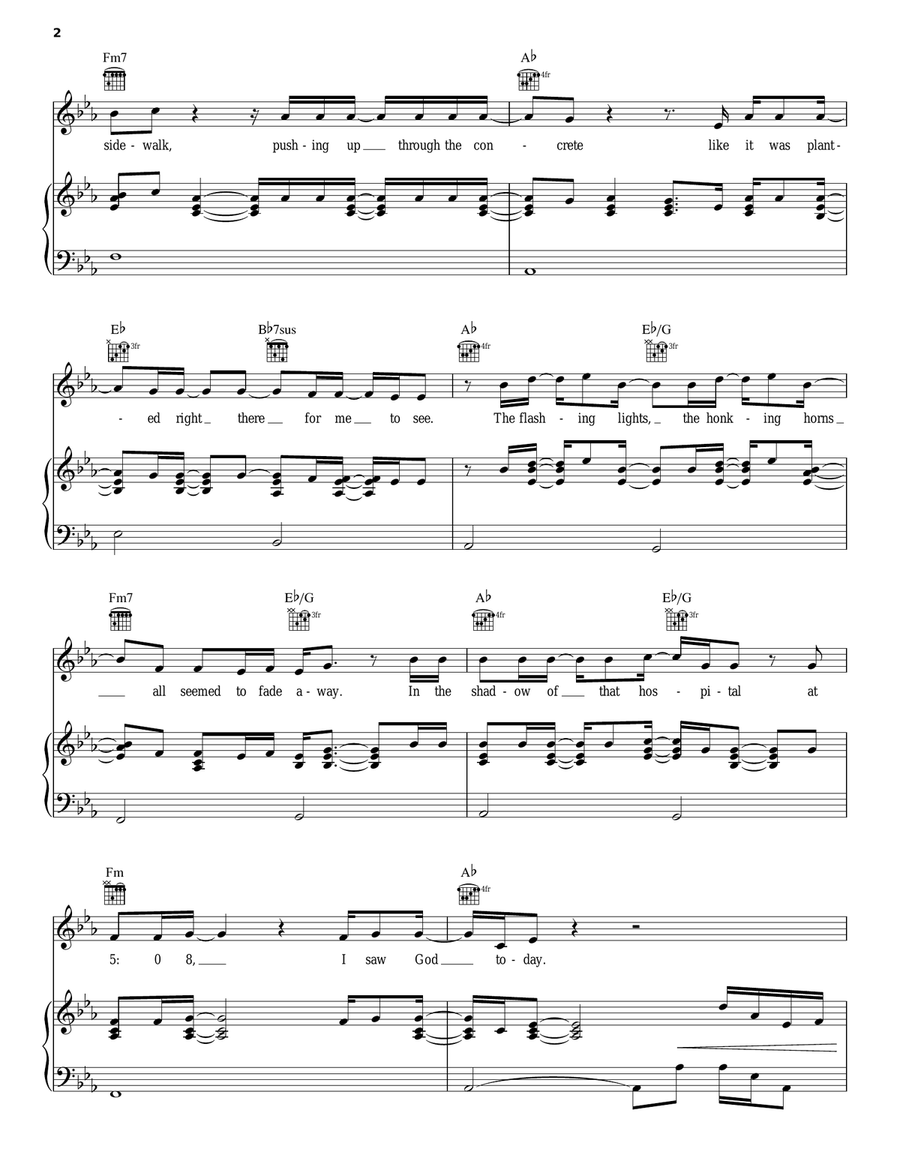 I Saw God Today I Saw God Today Piano, Vocal, Guitar scores gallery preview page 2