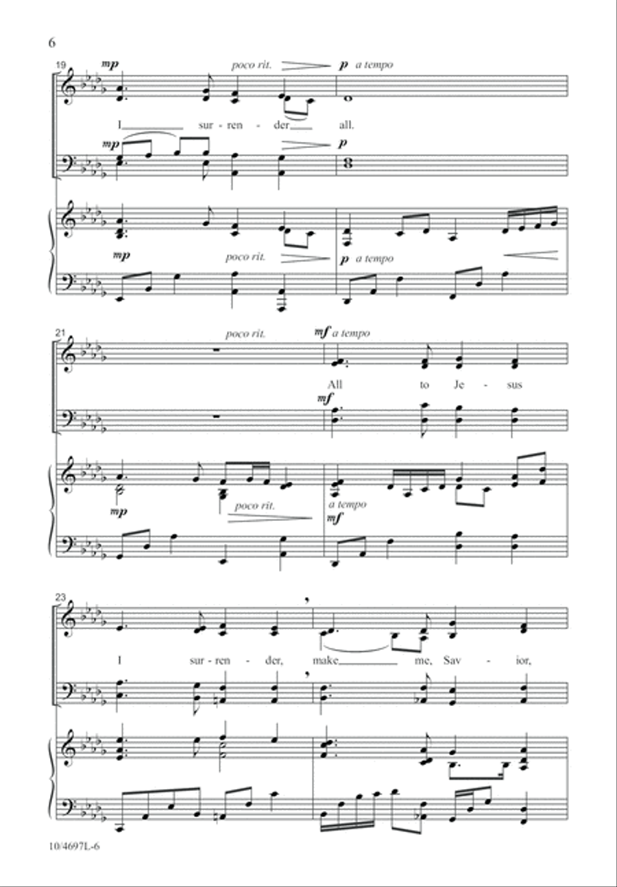 I Surrender All 4-Part scores gallery preview page 6