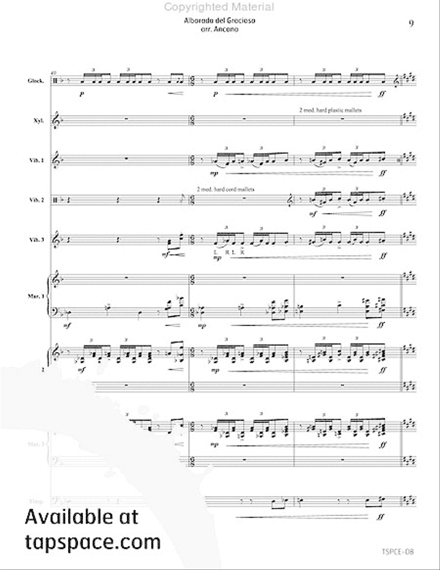 Alborada del Gracioso Percussion Ensemble scores gallery preview page 12