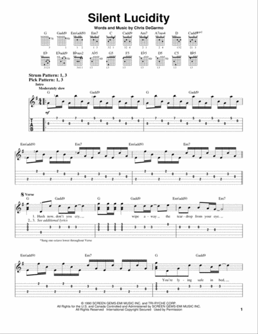 Silent Lucidity Silent Lucidity Acoustic Guitar scores gallery preview page 1
