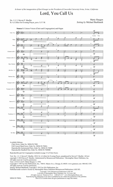Lord, You Call Us (Full Concert Band Score) image number null