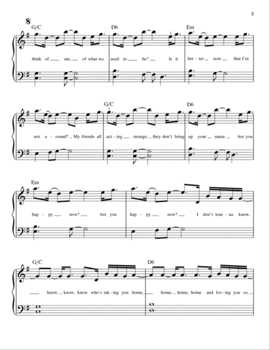 Don't Wanna Know Don't Wanna Know Easy Piano scores gallery preview page 3
