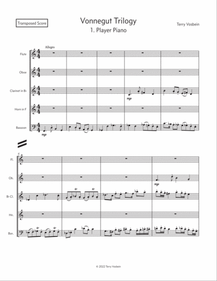 Vonnegut Trilogy Woodwind Quintet scores gallery preview page 5
