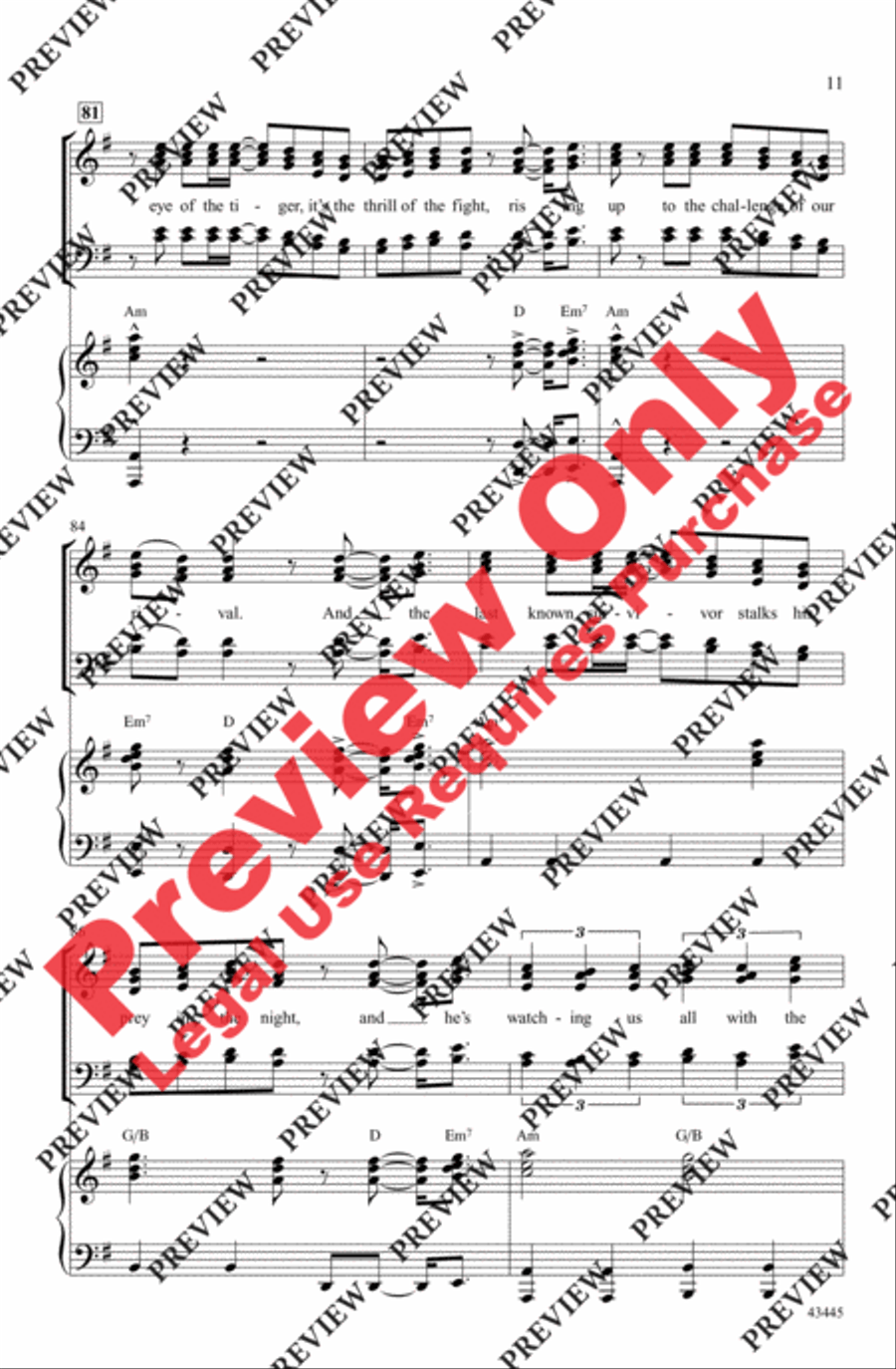 Eye of the Tiger 4-Part scores gallery preview page 11