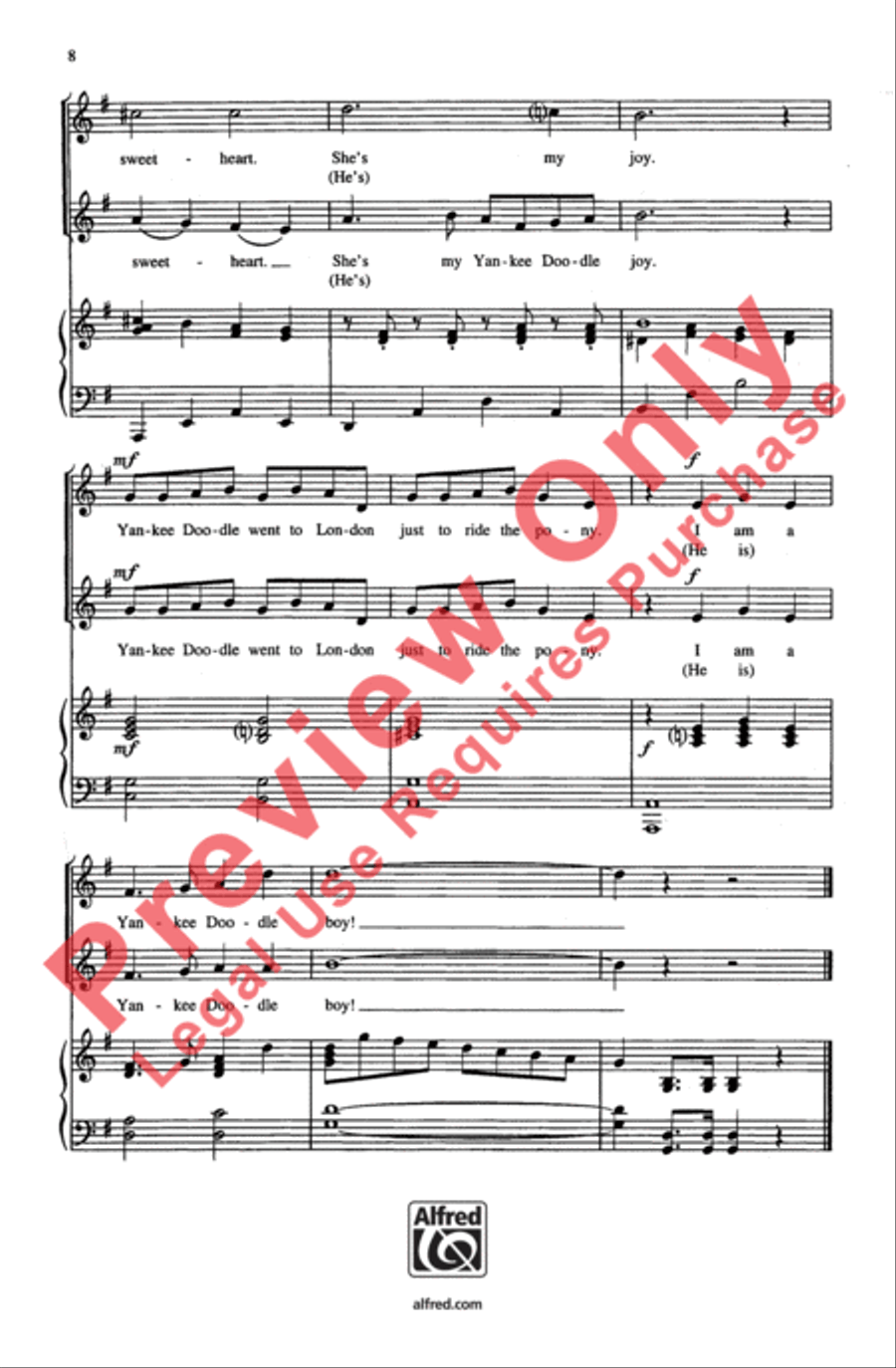(I'm a) Yankee Doodle Dandy 2-Part scores gallery preview page 8