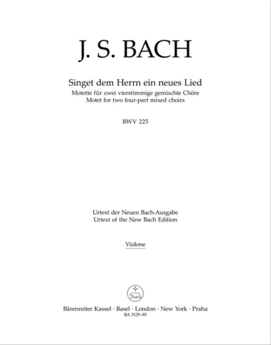 Singet dem Herrn ein neues Lied, BWV 225 Double Bass scores gallery preview page 1
