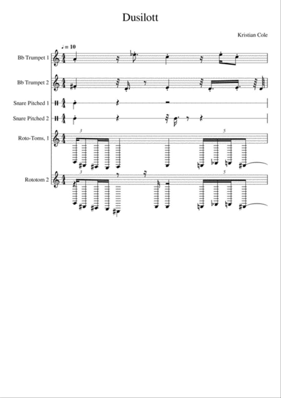 Dusilott Dusilott Percussion Ensemble scores gallery preview page 1