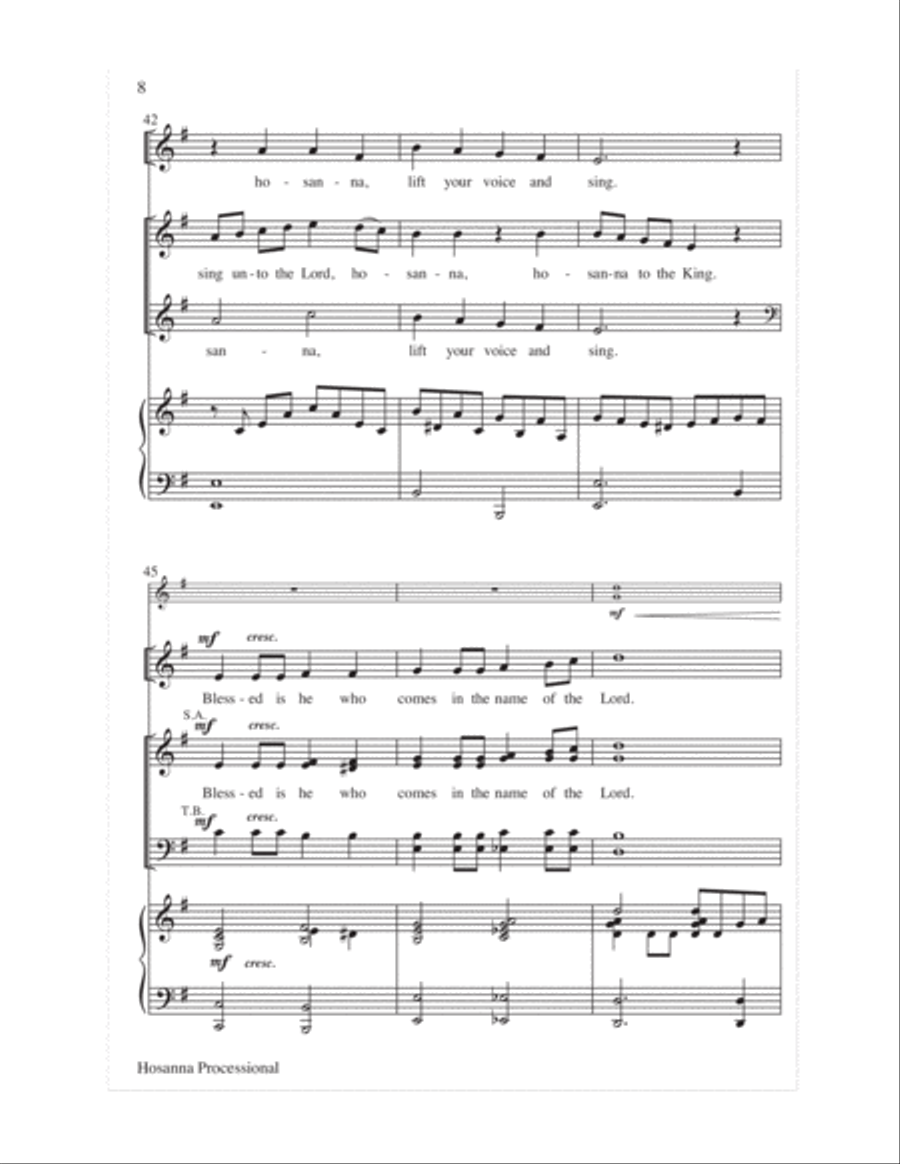 Hosanna Processional 4-Part scores gallery preview page 8