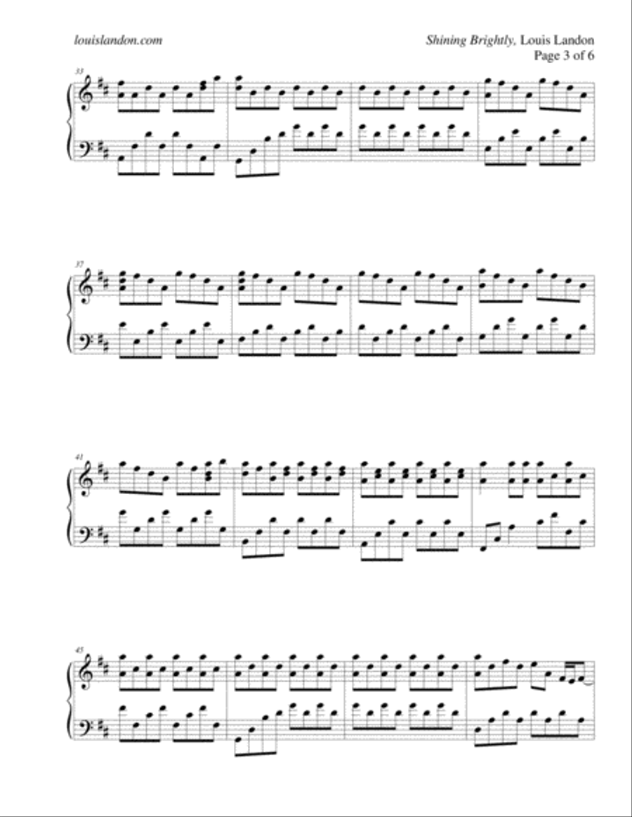 Shining Brightly Piano Solo scores gallery preview page 3