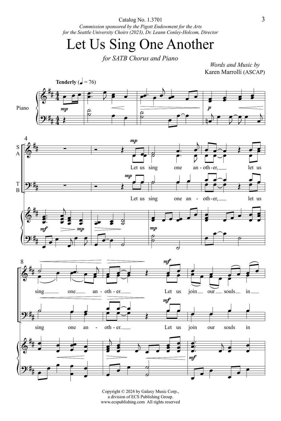 Let Us Sing One Another 4-Part scores gallery preview page 3