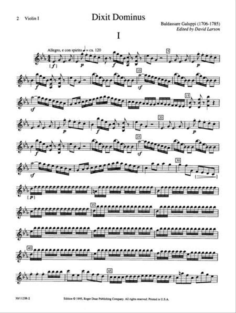 Dixit Dominus - Violin I Violin scores gallery preview page 5