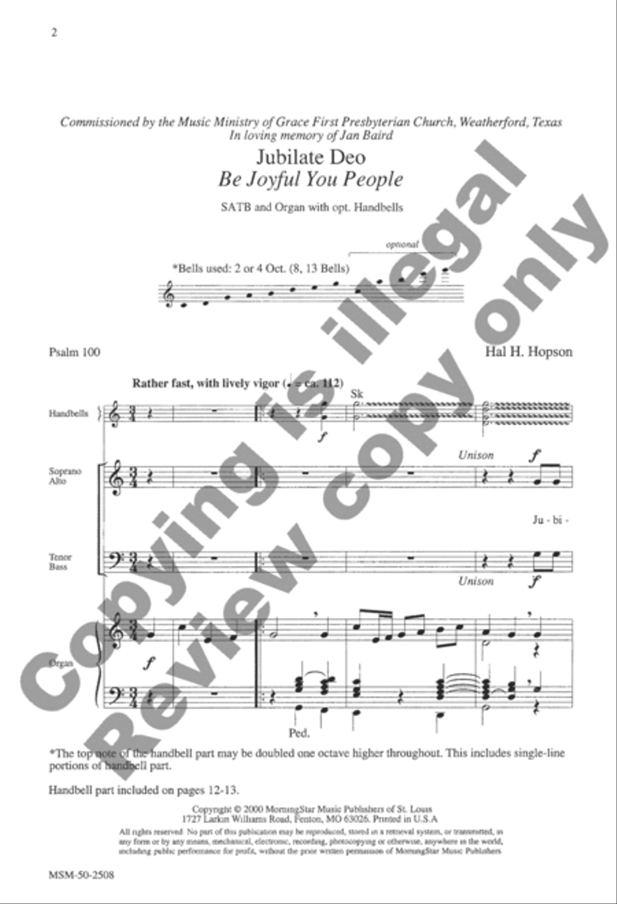 Jubilate Deo 4-Part scores gallery preview page 9