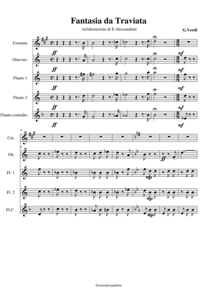 Fantasia da Traviata per 4 flauti e cornetta image number null