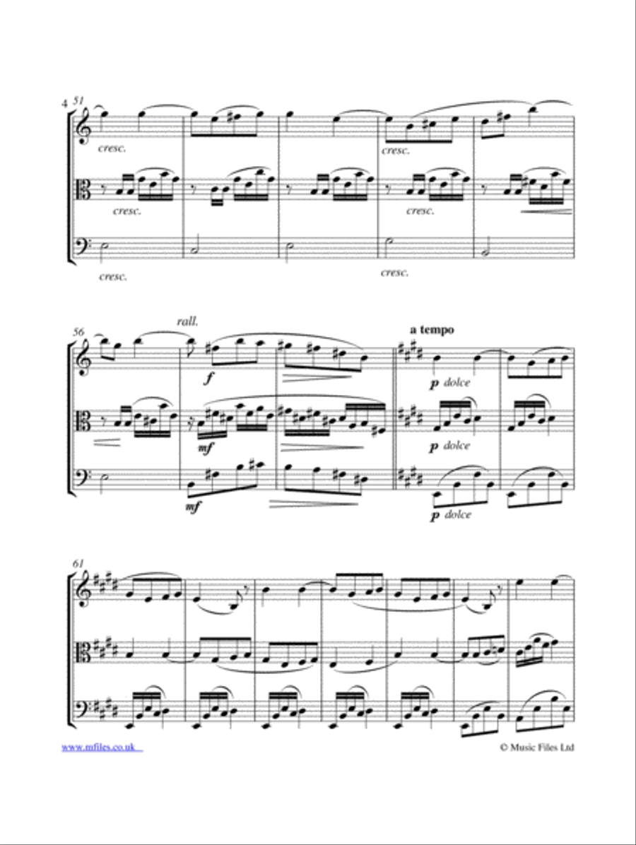 Gabriel Faure's Dolly Suite: No.1 Berceuse for String Trio String Trio scores gallery preview page 4