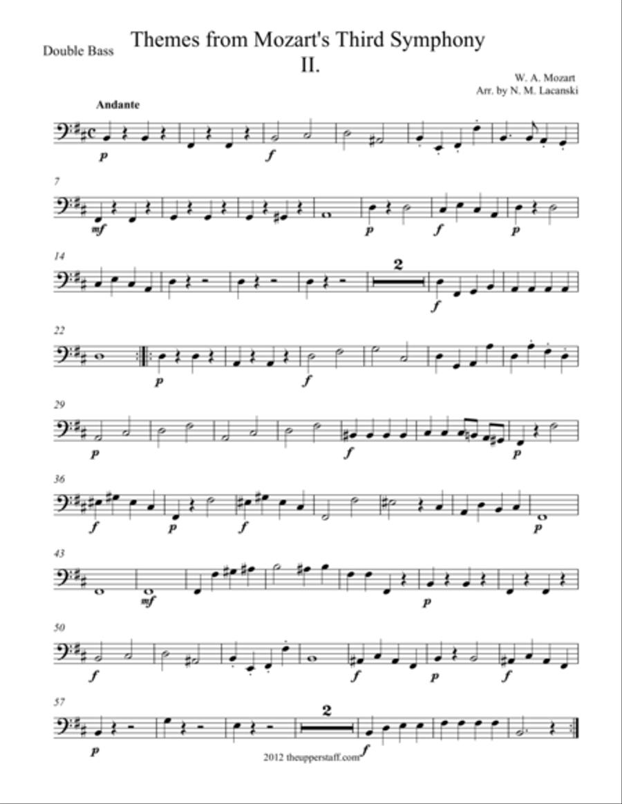 Book cover for Themes from Mozart's Third Symphony Second Movement