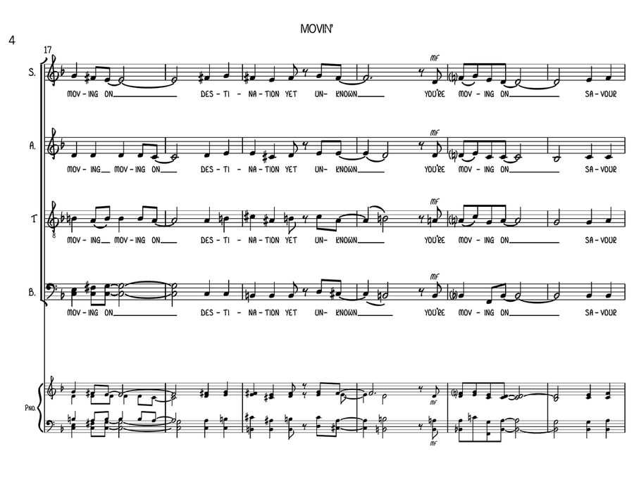 Movin' Movin' 4-Part scores gallery preview page 4