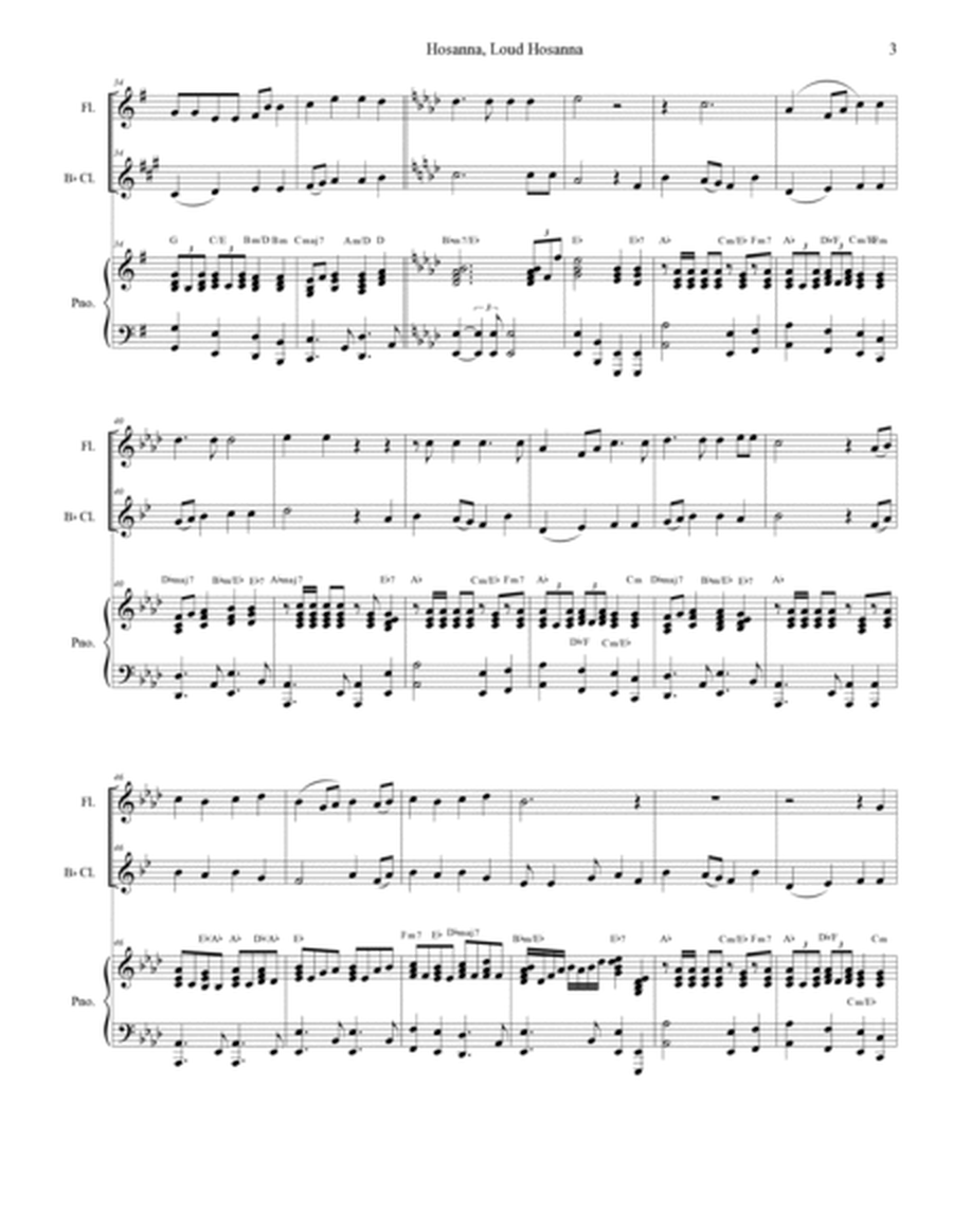 Hosanna, Loud Hosanna (Duet for Flute and Bb-Clarinet - Piano accompaniment) image number null