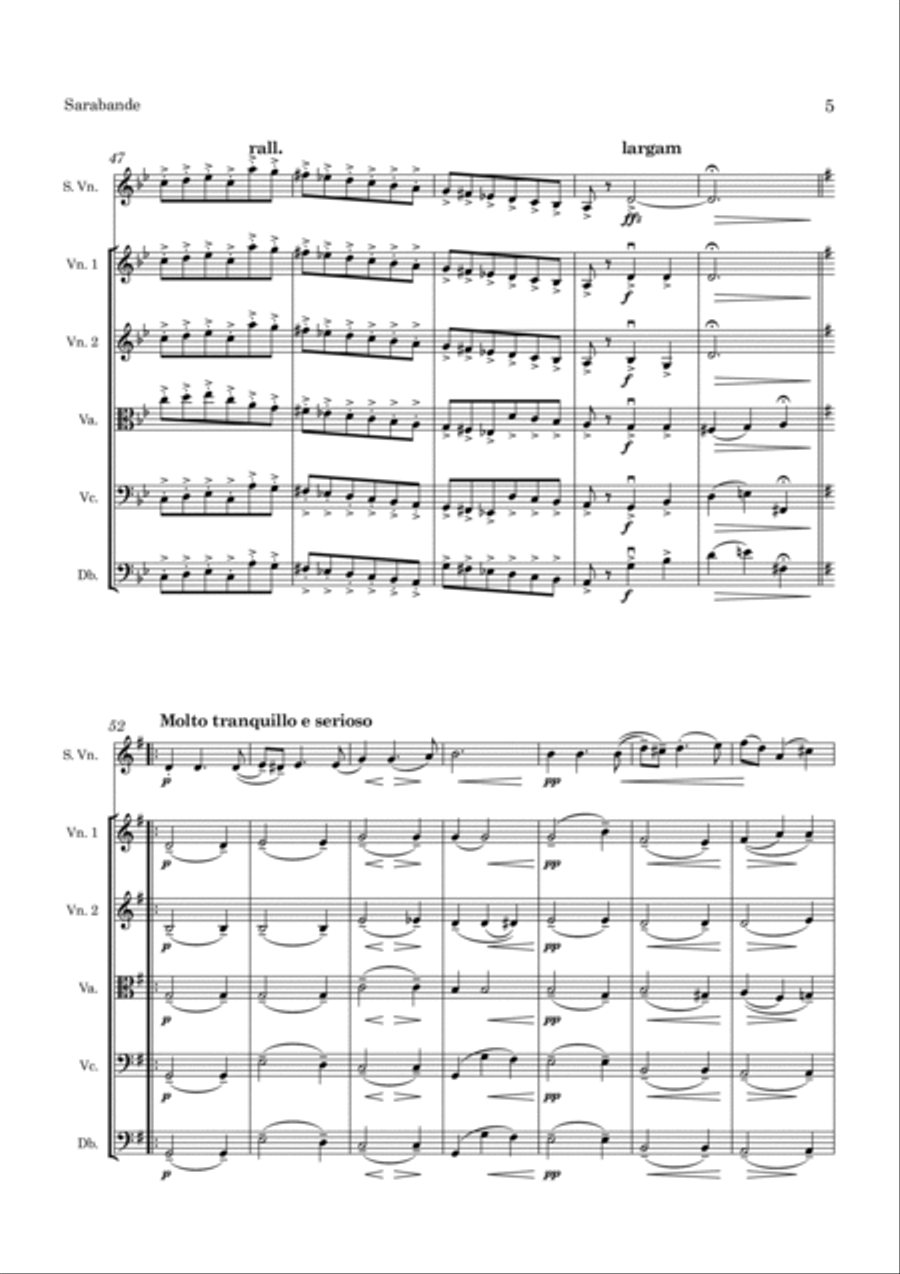 Bohm Sarabande Violin and Orchestra String Orchestra scores gallery preview page 6