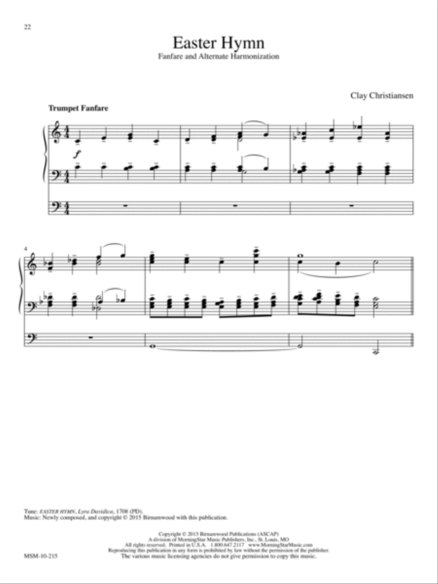 Easter Hymn Organ scores gallery preview page 1
