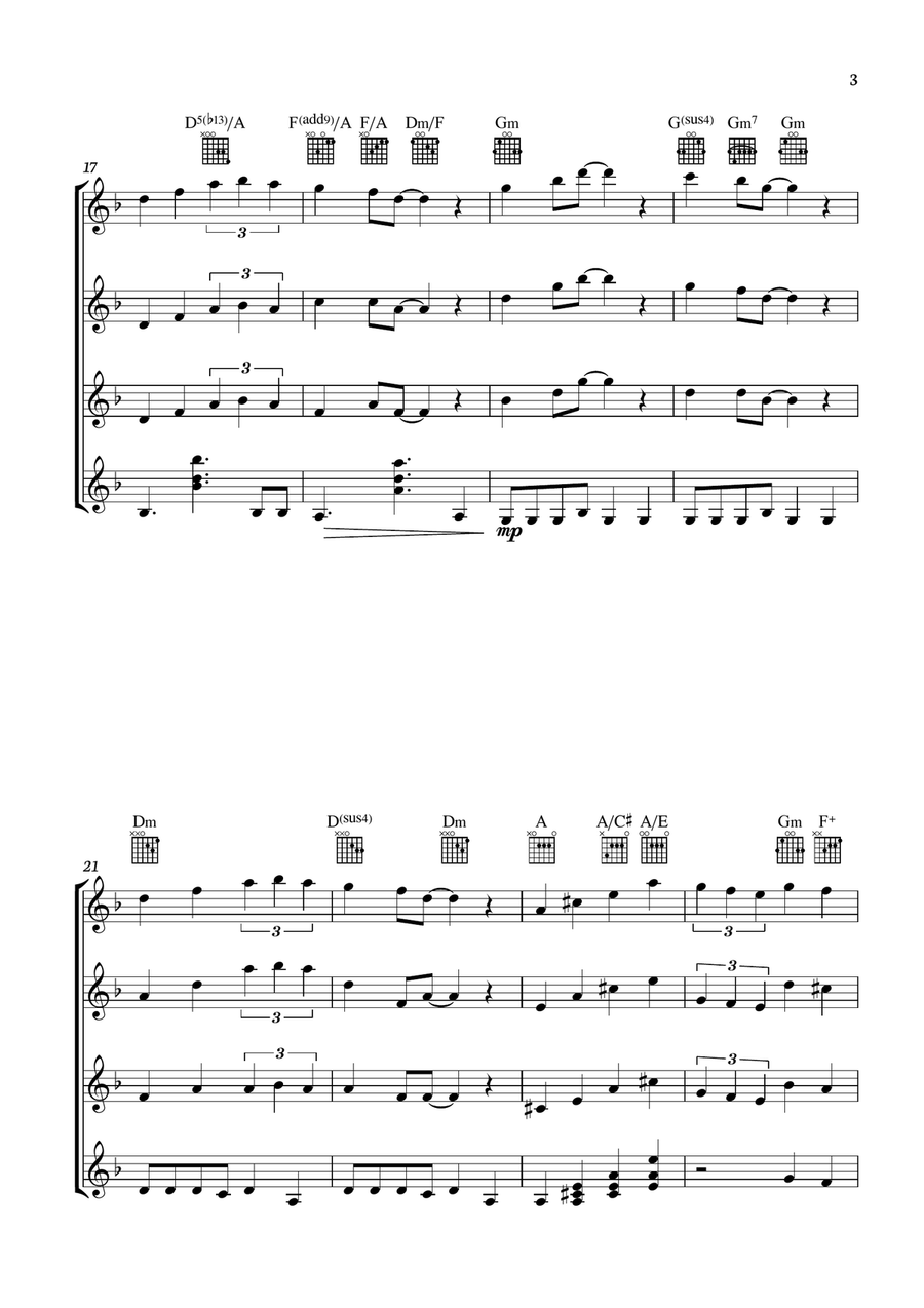 Theme From Spider Man Guitar Ensemble scores gallery preview page 3