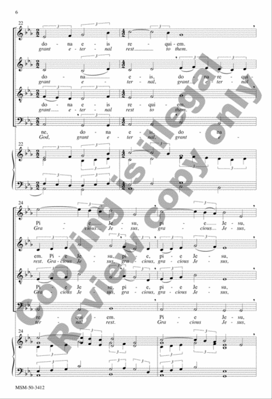 Pie Jesu 4-Part scores gallery preview page 6